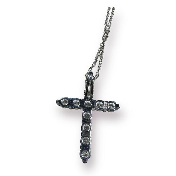 Sterling Silver 925 Cross Necklace Pendant with Crystals‎ from Swarovski - Picture 4 of 6